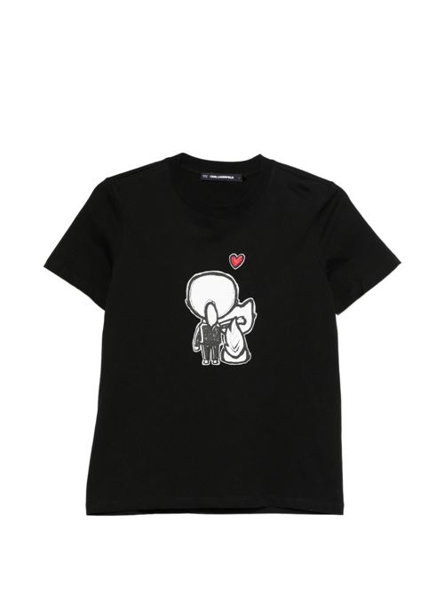 T-shirt donna manica corta con stampa Karl Lagerfeld | B1W17038999